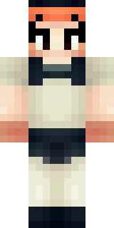 a sushi master in a dark apron with a headband
