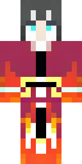 a fire mage in crimson robes with burning orange sleeves