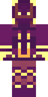 a nether hunter in crimson hide with glowing gold trim