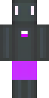 an enderman-inspired figure, tall and black with purple eyes