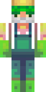 a farmer villager in a straw hat with a green apron