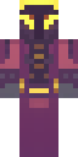 a nether hunter in crimson hide with glowing gold trim