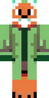 an anthropomorphic fox in a green explorer jacket