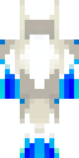 a snow fox spirit in white fur with blue markings