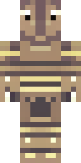a piglin brute in gold armor with a snout and tusks