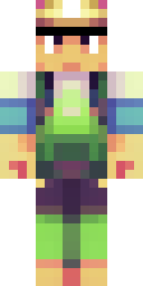 a farmer villager in a straw hat with a green apron