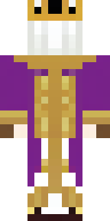 a young king in an ermine-trimmed purple cloak and gold crown