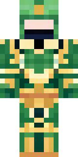a jade samurai in green and gold ceremonial armor