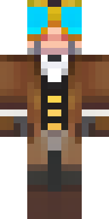 a steampunk inventor in a brown leather coat and brass goggles