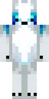 a snow fox spirit in white fur with blue markings