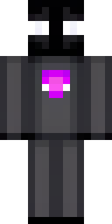 an enderman-inspired figure, tall and black with purple eyes