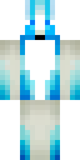a snow fox spirit in white fur with blue markings