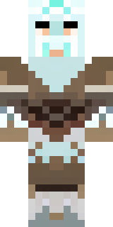 a frost viking in white furs and a horned helm