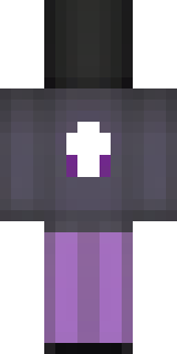 an enderman-inspired figure, tall and black with purple eyes