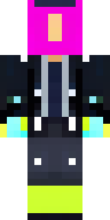 a cyberpunk mercenary in a black jacket with neon-pink circuitry