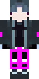 a cyberpunk mercenary in a black jacket with neon-pink circuitry