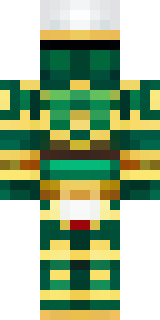 a jade samurai in green and gold ceremonial armor