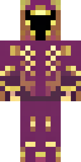 a nether hunter in crimson hide with glowing gold trim