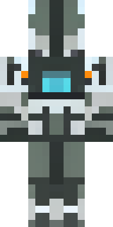 a mecha pilot in a white flight suit with a segmented helmet