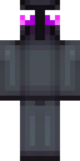 an enderman-inspired figure, tall and black with purple eyes