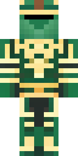a jade samurai in green and gold ceremonial armor