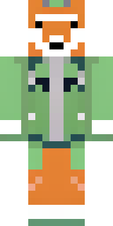 an anthropomorphic fox in a green explorer jacket