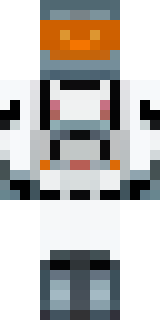 a mecha pilot in a white flight suit with a segmented helmet