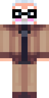 a friendly villager librarian in brown robes with glasses
