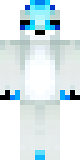 a snow fox spirit in white fur with blue markings