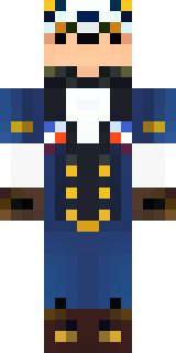 an airship captain in a navy coat with copper gadgets