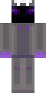 an enderman-inspired figure, tall and black with purple eyes