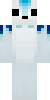 a snow fox spirit in white fur with blue markings