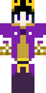 a young king in an ermine-trimmed purple cloak and gold crown