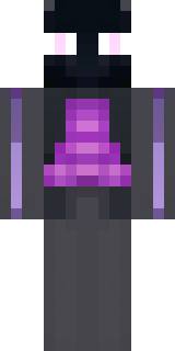 an enderman-inspired figure, tall and black with purple eyes