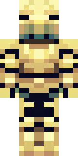 a piglin brute in gold armor with a snout and tusks