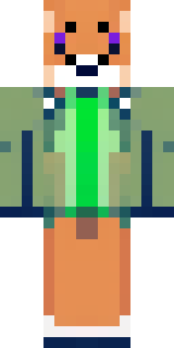 an anthropomorphic fox in a green explorer jacket