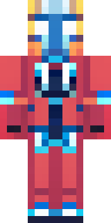 a masked hero in a sleek red and blue suit with a chest emblem