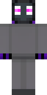 an enderman-inspired figure, tall and black with purple eyes