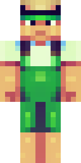 a farmer villager in a straw hat with a green apron