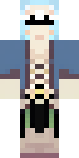 a ghostly pirate with pale skin and a tattered blue coat