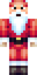 a jolly Santa in a red suit with a white beard and sack