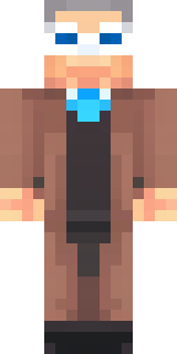 a friendly villager librarian in brown robes with glasses