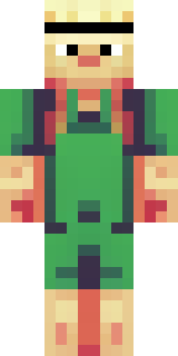 a farmer villager in a straw hat with a green apron
