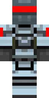a chrome-armed enforcer in dark tactical gear with red optics