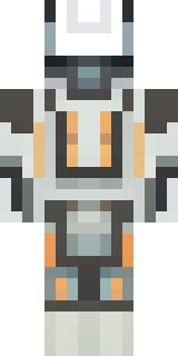 a mecha pilot in a white flight suit with a segmented helmet