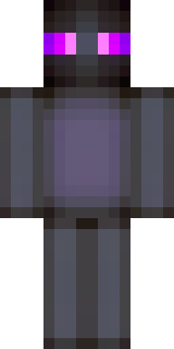 an enderman-inspired figure, tall and black with purple eyes
