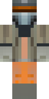 a battle-worn pilot in orange plating with scorch marks