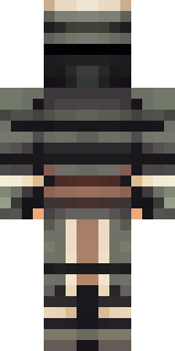 a ronin in weathered dark armor and a straw hat