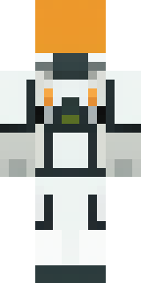 a mecha pilot in a white flight suit with a segmented helmet