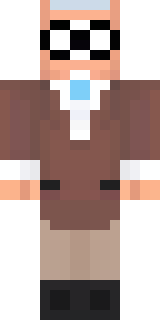 a friendly villager librarian in brown robes with glasses